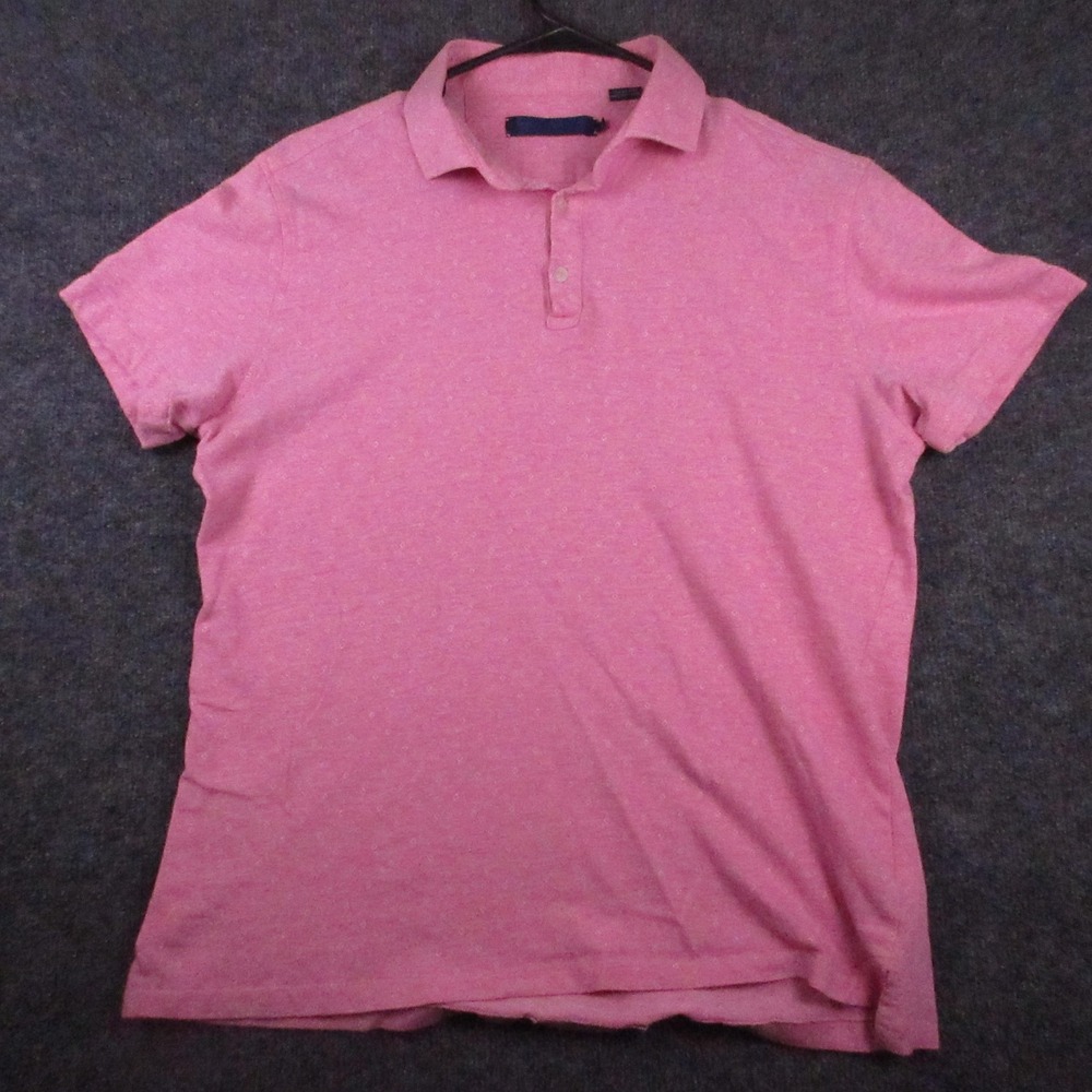 Stone Rose Polo Shirt Mens Medium Pink Geometric Knit Cotton Blend Casual Summer